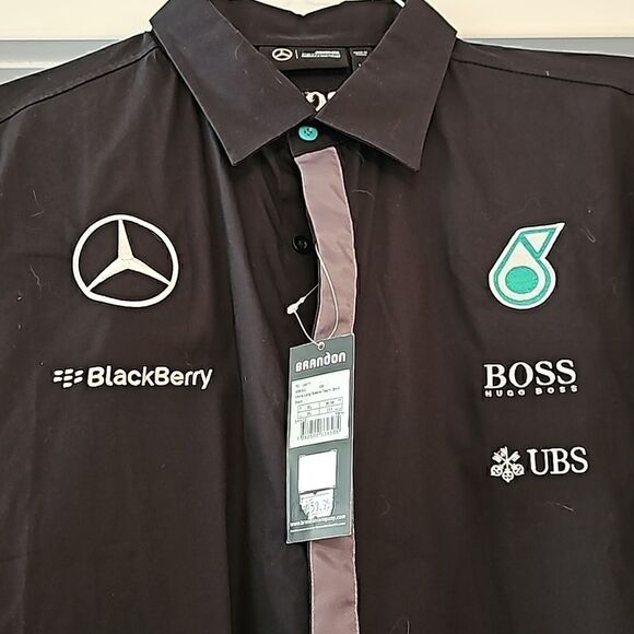 Mens Longsleeve Dress Shirt Team Petronas AMG Race Car F1 Formula One Mercedes - Picture 9 of 9